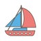 Illustration Yacht Icon For Personal And Commercial Use.