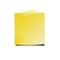 Illustration of a yellow piece of paper taped to a white background, with space for text