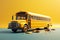 Illustration of a yellow school bus, symbolizing the back to school spirit