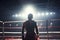 illustration, a young boxer standing in the ring, ai generative