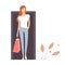 Illustration of a young modern girl goes shopping
