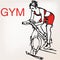 Illustration of young women on stationary bikes exercising in th