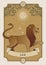 Illustration Zodiac sign. Vintage card poster image. Planet symbol and constellation