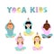 Illustrations of children doing yoga different yoga poses