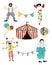 Illustrations with circus performers