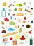 Illustrations of different products on white background. Nutritionist`s recommendations