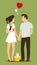 Illustrations of Intimate Couples of Young Men and Girls, Romantic Lovers, and Love