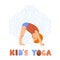 Illustrations of little boy doing yoga