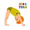 Illustrations of little boy doing yoga