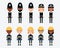 Illustrations Of Occupations In UK Police And Fire Services