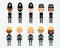 Illustrations Of Occupations In UK Police And Fire Services