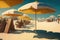 illustrations for sandy beach and natural scenery Generative AI