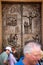 Illustrations of stories from the Bible on doors Basilica of the Annunciation in Nazareth, Israel