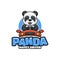 Illustrative Cute Happy Panda Driving Car for Kids Logo