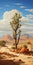 Illustrative Desert Scene With Joshua Tree In Todd Schorr Style
