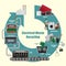 Illustrative diagram of electrical waste recycling process