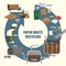 Illustrative diagram of Paper Waste recycling process