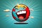 Illustrative laughing planet Earth. World Laughter Day concept. April Fool\\\'s Day celebration. Generative AI