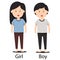 Illustrator of boy and girl smile