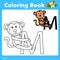 Illustrator of color book with monkey animal