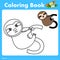 Illustrator of color book with sloth animal