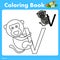 Illustrator of color book with vervet monkey animal
