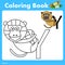 Illustrator of color book with yellow baboon animal