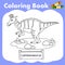 Illustrator of coloring book dinosaur Lambeosaurus