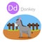 Illustrator of D for donkey animal
