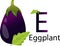 Illustrator e font with eggplant