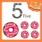 Illustrator of five number donut