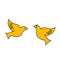 illustrator graphic icon two doves .