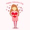 Illustrator of happy valentine day girl