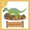 Illustrator of I for Dinosaur iguanodon