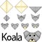 Illustrator of koala origami