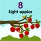 Illustrator of number eight apples