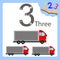 Illustrator of three number truck