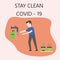 Illustrator vector stay clean from covid -19