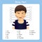 Illustrator of Worksheet body parts boy for kid