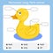 Illustrator of Worksheet body parts duck animal