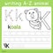 Illustrator of writing a-z animal k