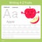 Illustrator of writing a - z fruits a apple