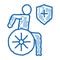 ilness human on wheelchair doodle icon hand drawn illustration