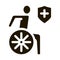 ilness human on wheelchair icon Vector Glyph Illustration