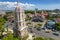 Iloilo City, Philippines - Aerial of Jaro Metropolitan Cathedral, and its famous belfry. Also known as National Shrine