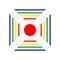Ilustration colorful logo. Icon sign flat