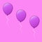 Ilustration Vector Graphic Of Three Purple Ballons Cool