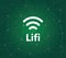 Iluustration symbol for Li-Fi or Light Fidelity - is a technology using the visible light spectrum that transmit data