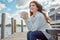 Im grateful for the simple joys of life. a beautiful young woman enjoying a warm beverage while relaxing on a bench at a