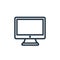 imac icon vector from electronic devices outline concept. Thin line illustration of imac editable stroke. imac linear sign for use